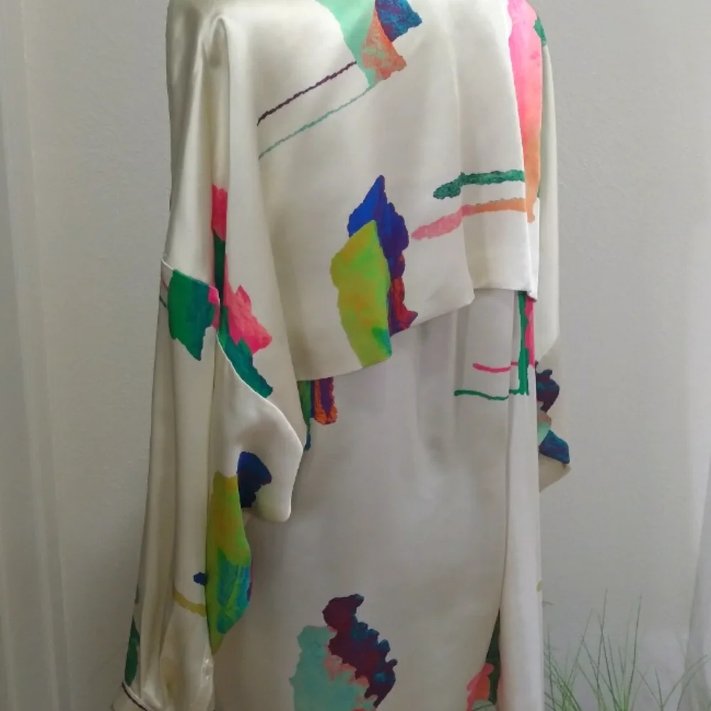 H&M STUDIO 2020 Women's MultiColor Abstract Print Long Sleeve Blouse- Size S - Picture 12 of 14